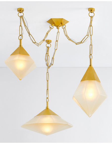lysekrone loftlampe moderne design spisebord messing