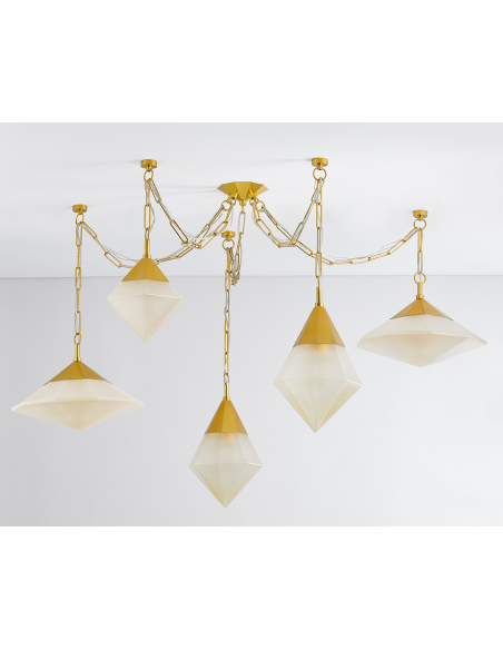 lysekrone loftlampe moderne design spisebord messing