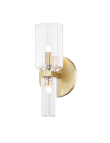 væglampe moderne design glas messing stue designlamper up down