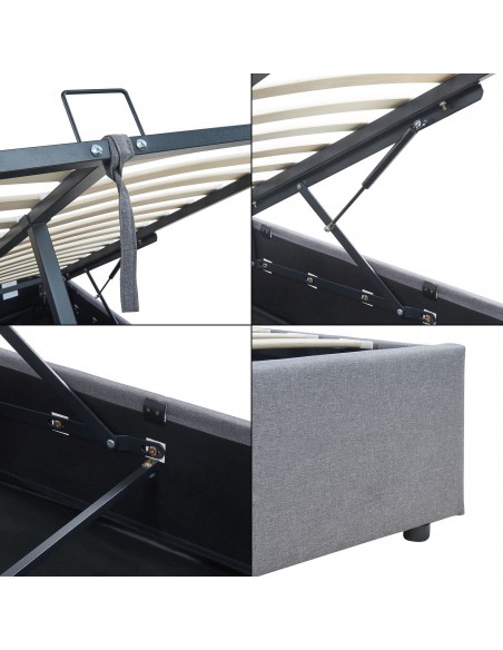 sengeramme opbevaring moderne design 140x200 140 sengestel stof seng