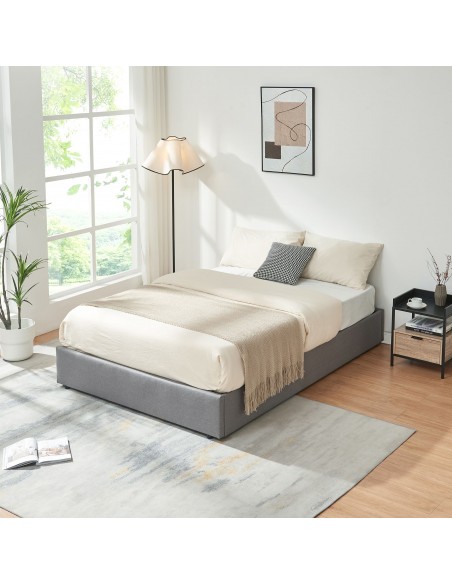 sengeramme opbevaring moderne design 140x200 140 sengestel stof seng