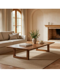 stort sofabord brun træ