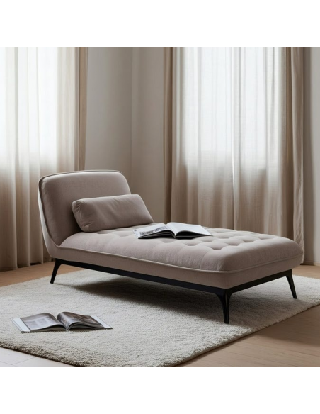 Daybed moderne design stof tekstil creme beige