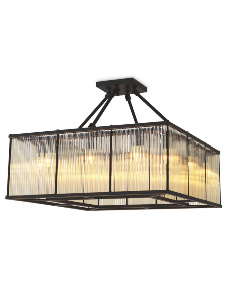 Eichholtz loftlampe messing glas antik vintage moderne design stor