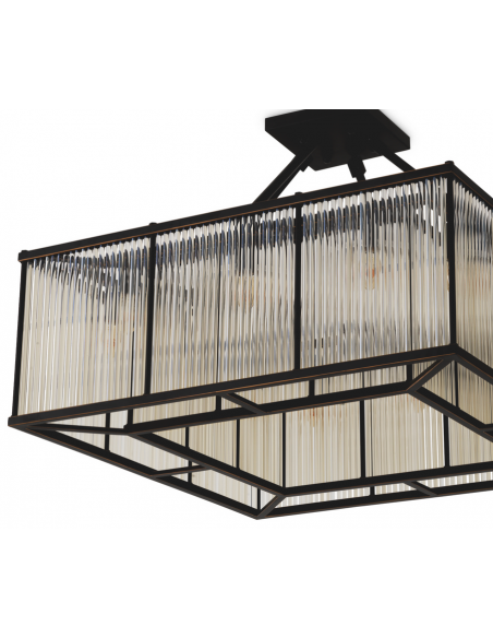 Eichholtz loftlampe messing glas antik vintage moderne design stor