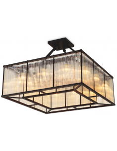 Eichholtz loftlampe messing glas antik vintage moderne design stor