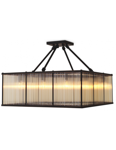 Eichholtz loftlampe messing glas antik vintage moderne design stor