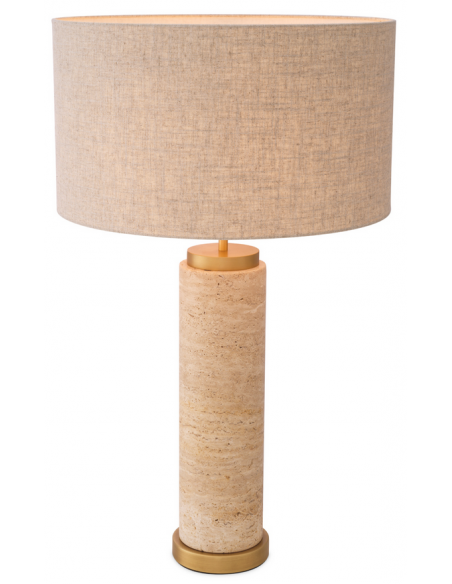 Eichholtz bordlampe messing travertin marmor moderne design stor