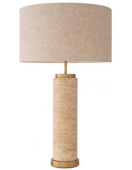 Eichholtz bordlampe messing travertin marmor moderne design stor