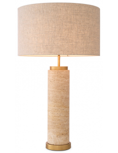 Eichholtz bordlampe messing travertin marmor moderne design stor