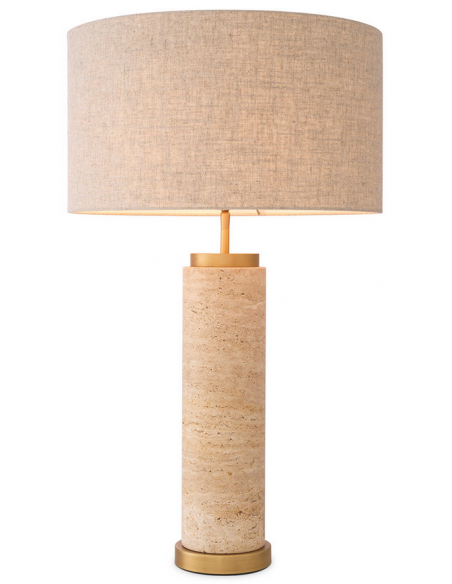 Eichholtz bordlampe messing travertin marmor moderne design stor