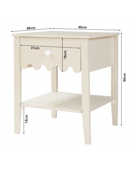 sengebord natbord hvid beige
