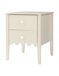 sengebord natbord hvid beige skuffer