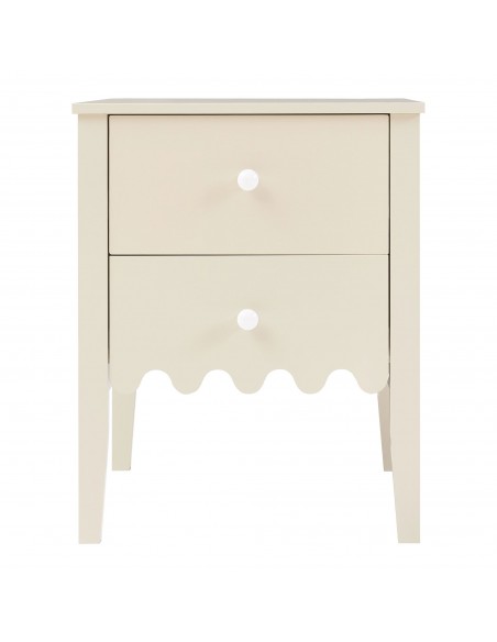 sengebord natbord hvid beige skuffer