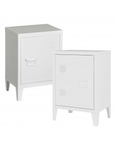 sengebord natbord soveværelse billig hvid opbevaring metal