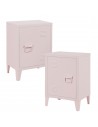 Sæt med 2 x sengeborde i stål H57 x B40 x D30 cm - Rosa