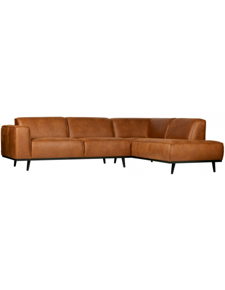 Hjørnesofa cognac brun læder chaiselong chaiselongsofa moderne design