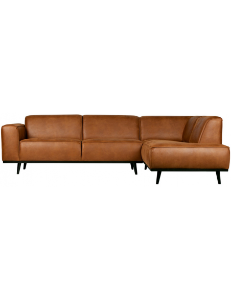 Hjørnesofa cognac brun læder chaiselong chaiselongsofa moderne design