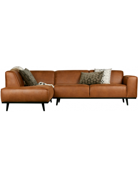Hjørnesofa cognac brun læder chaiselong chaiselongsofa moderne design