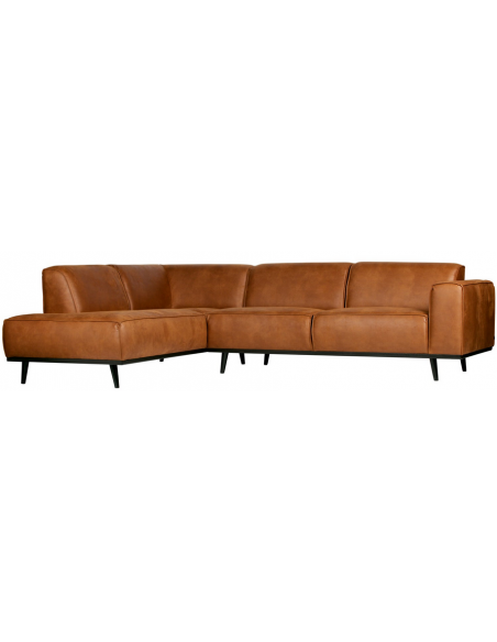 Hjørnesofa cognac brun læder chaiselong chaiselongsofa moderne design