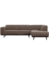 STATE Hjørnesofa i birketræ og Jacquard ribcord polyester 274 x 210 cm - Sort/Taupe