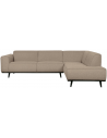 STATE Hjørnesofa i birketræ og bouclé polyester 274 x 210 cm - Sort/Beige