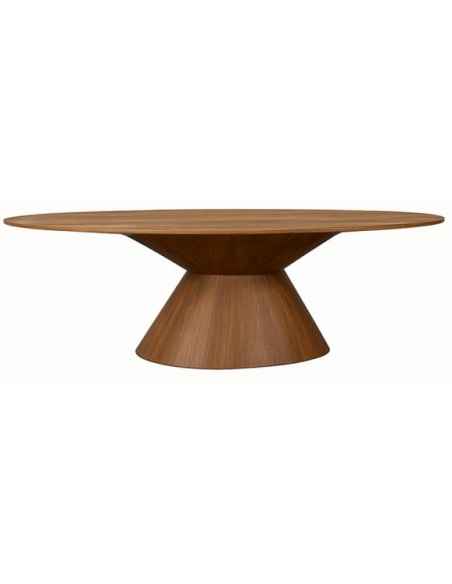 ovalt spisebord træ moderne design