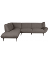 PESARO Venstrevendt chaiselong sofa i metal og bouclé 274 x 203 cm - Sort/Brun