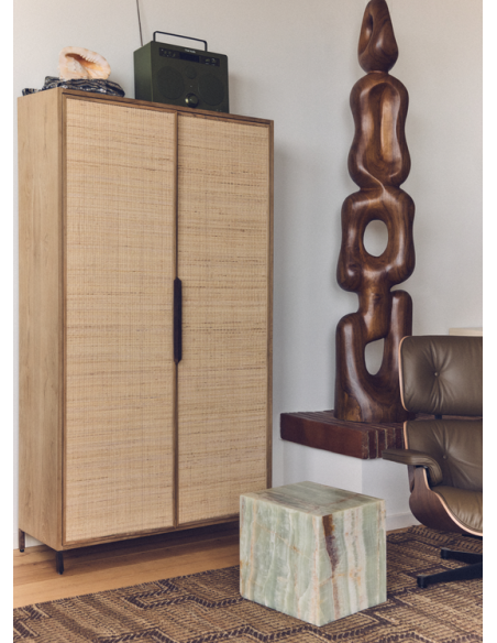 vitrineskab vitrine træ brun rustikt industrielt HK Living rattan