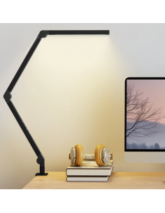 Bordlampe led skrivebord skrivebordslampe kontorlampe flexarm justerbar sort 2