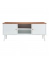 REY Tvbord i fyrretræ og MDF H50 x B120 x D35 cm - Hvid/Brun