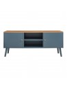 REY Tvbord i fyrretræ og MDF H50 x B120 x D35 cm - Gråblå/Brun