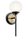 BENNO Badeværelseslampe i stål og glas H34,8 cm 1 x G9 LED - Sort/Champagne bronze/Hvid
