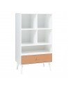 Bogreol i fyrretræ og MDF H120 x B70 x D40 cm - Hvid/Brun