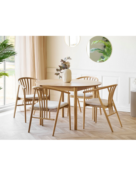rundt spisebord med udtræk eg træ moderne design 120
