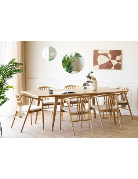 spisebord med udtræk eg træ moderne design