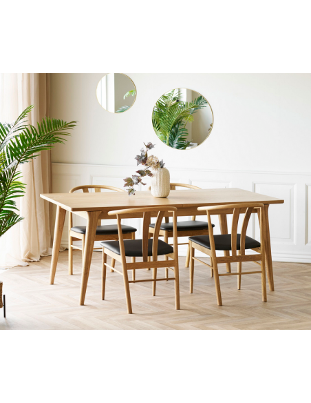 spisebord med udtræk eg træ moderne design