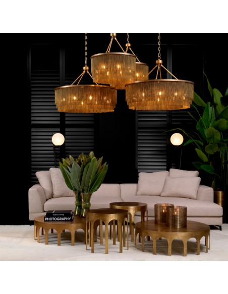 lysekrone loftlampe moderne design spisebord messing eichholtz