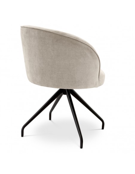 Spisebordsstol med armlæn og drejefod drej drejefunktion stof moderne design