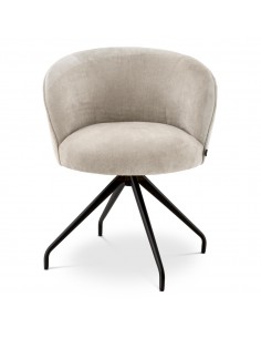 Spisebordsstol med armlæn og drejefod drej drejefunktion stof moderne design 2