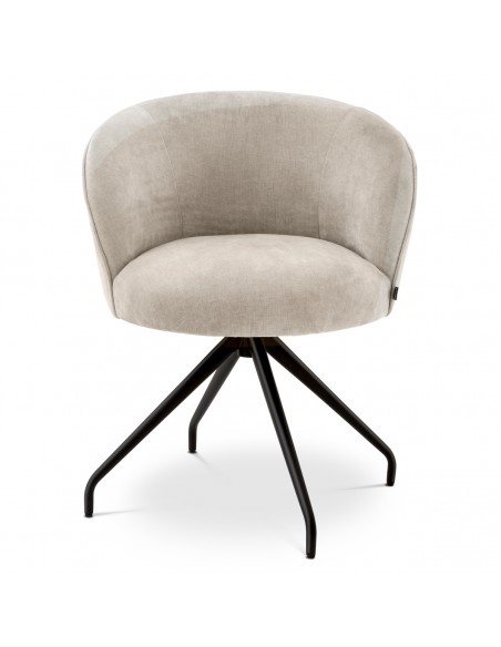 Spisebordsstol med armlæn og drejefod drej drejefunktion stof moderne design