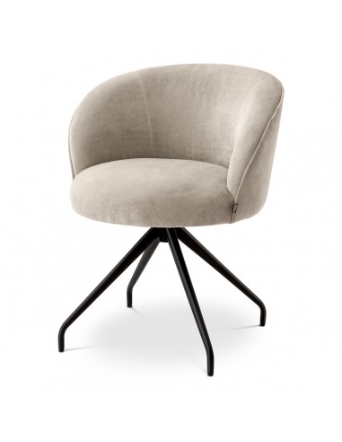 Spisebordsstol med armlæn og drejefod drej drejefunktion stof moderne design