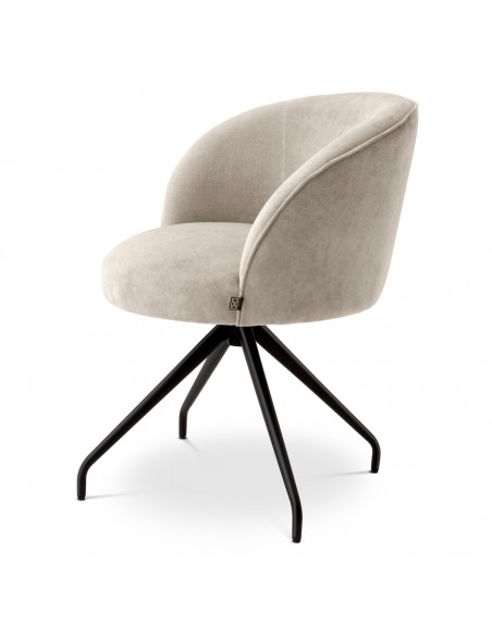 Spisebordsstol med armlæn og drejefod drej drejefunktion stof moderne design