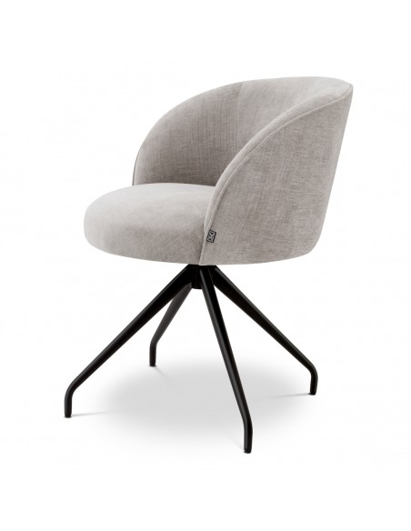 Spisebordsstol med armlæn og drejefod drej drejefunktion stof moderne design grå