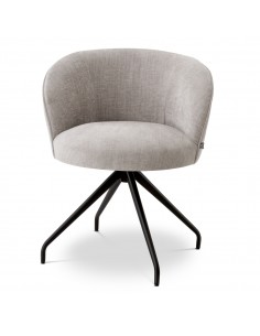 Spisebordsstol med armlæn og drejefod drej drejefunktion stof moderne design grå 2