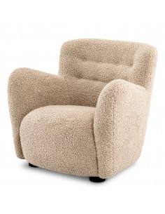 eichholtz lænestol loungestol stof teddy plys moderne nordisk design skandinavisk
