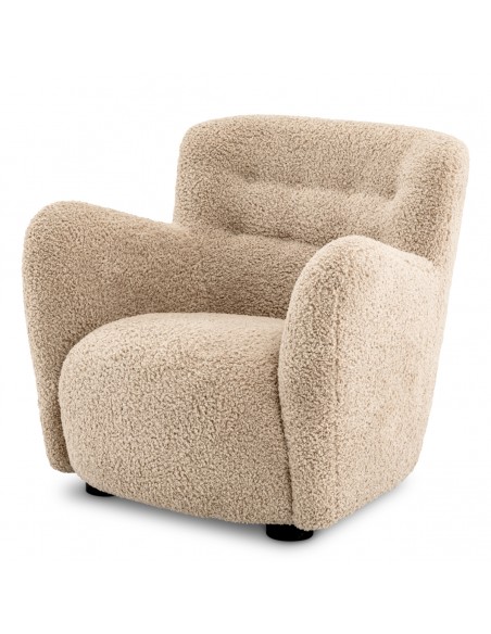 eichholtz lænestol loungestol stof teddy plys moderne nordisk design skandinavisk