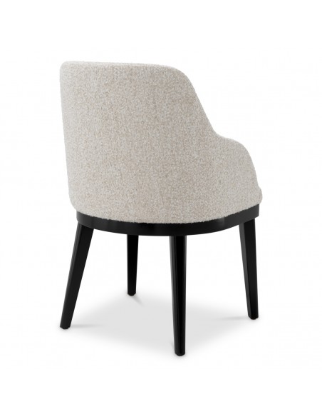 Spisebordsstol med armlæn stof moderne design beige boucle