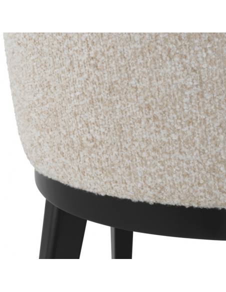 Spisebordsstol med armlæn stof moderne design beige boucle