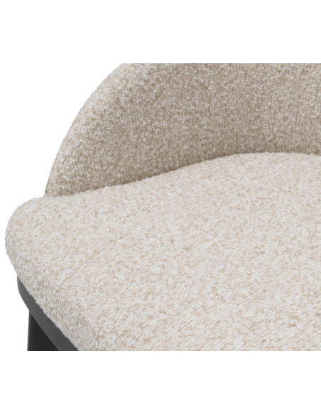 Spisebordsstol med armlæn stof moderne design beige boucle